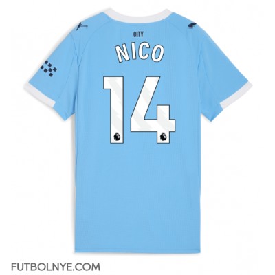 Camiseta Manchester City Nico Gonzalez #14 Primera Equipación para mujer 2025-26 manga corta Camiseta Manchester City Nico Gonzalez #14 Primera Equipación para mujer 2025-26 manga corta